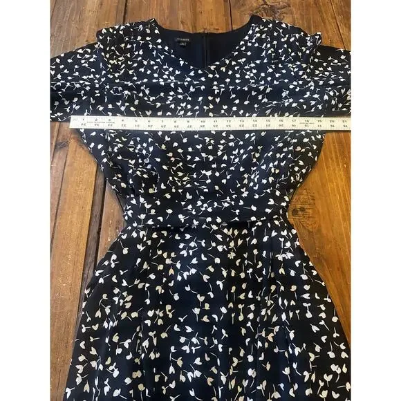 Talbots Size 16 Dress Belted Black Long Sleeve Office Church Party Stretch - Picture 10 of 12